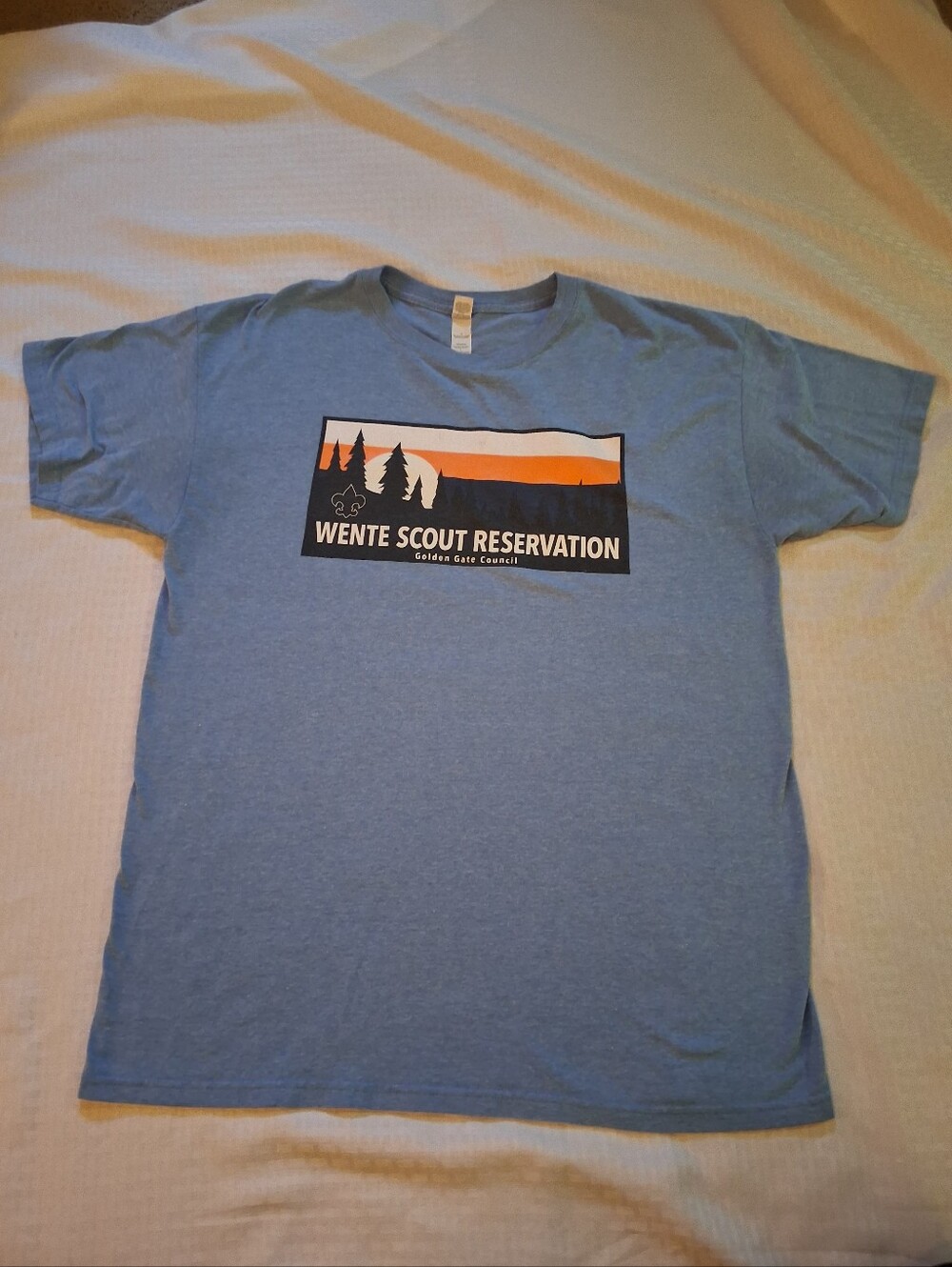 Men's Wente Scout Reservation Size L Light Blue Short Sleeve T-shirt